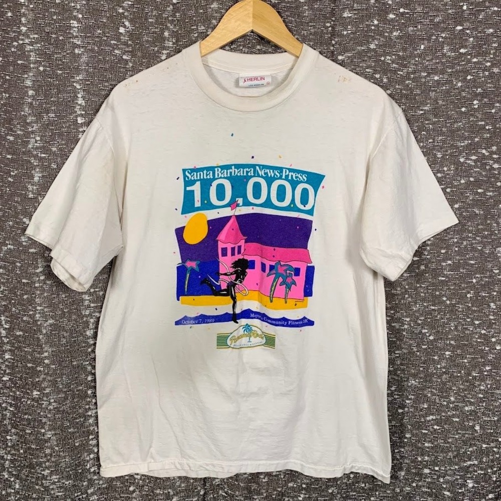 Vintage 1989 Santa Barbara News-Press 3K T-Shirt Single Stitch Herlin XL